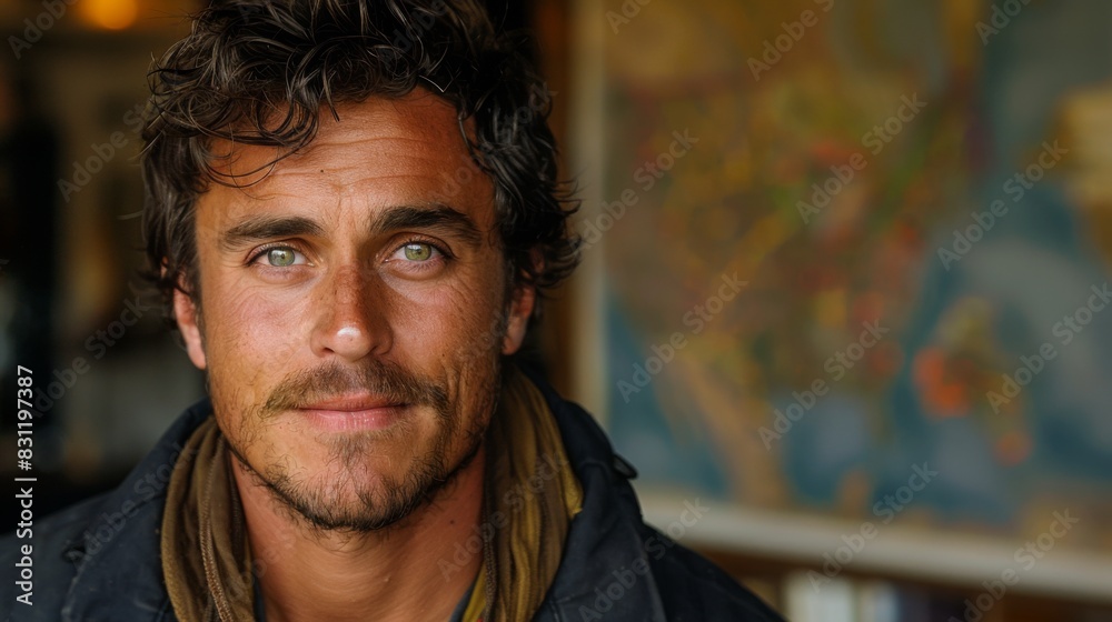Portrait of a positive European male on a solid background Portrait of a positive European male on a solid background