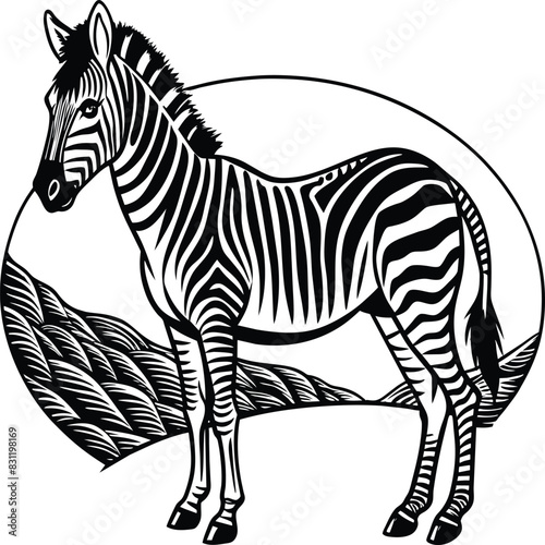 Zebra, Minimalist and Simple Silhouette - Vector illustration