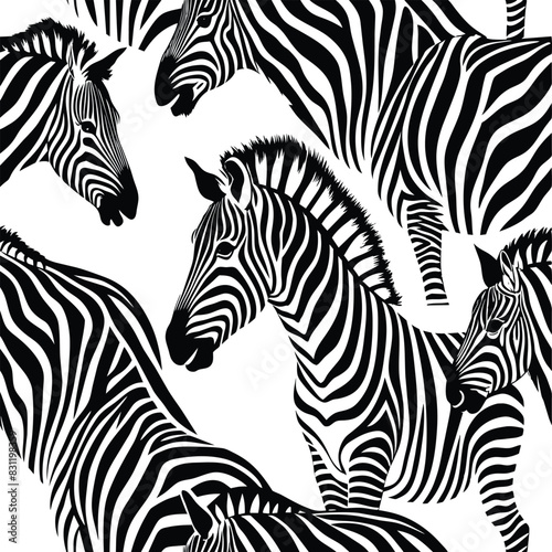 Zebra, Minimalist and Simple Silhouette - Vector illustration