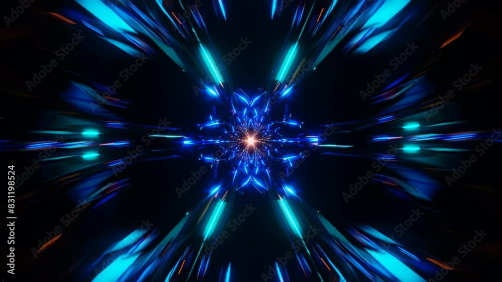 The backdrop pulses with vivid neon disco strobe lights. The backdrop pulses with vivid neon disco strobe lights.