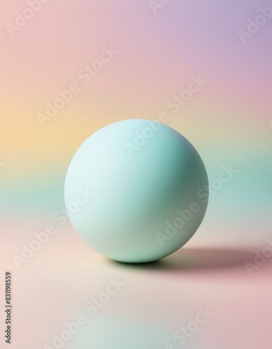 A minimalist image featuring a single pastel-colored sphere centered on a soft gradient pastel background.. AI Generation