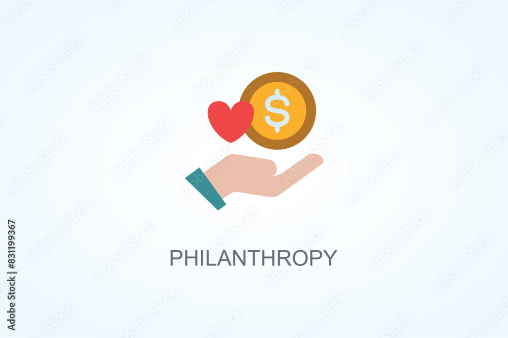 Obraz premium Philanthropy Vector Or Logo Sign Symbol Illustration