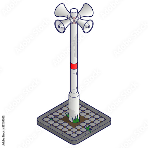 Isometric public loudspeaker