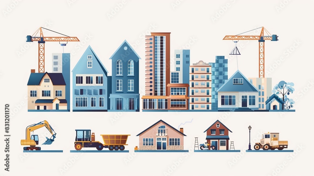 building industry icons. vector building industry icons. vector