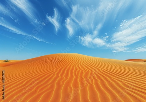 A tranquil desert landscape with rolling sand dunes under a clear  expansive sky. The vast  open space conveys a sense of solitude and reflection  perfect for text about personal goals and dreams.