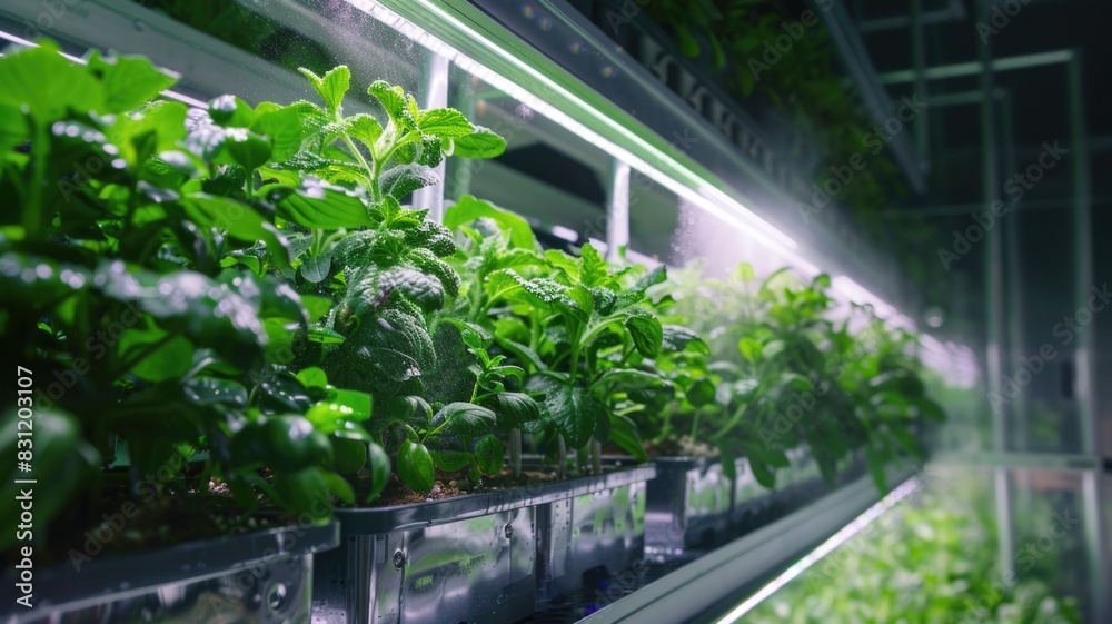 Aeroponic nutrient delivery system with misting technology, providing efficient plant growth without soil Aeroponic nutrient delivery system with misting technology, providing efficient plant growth without soil