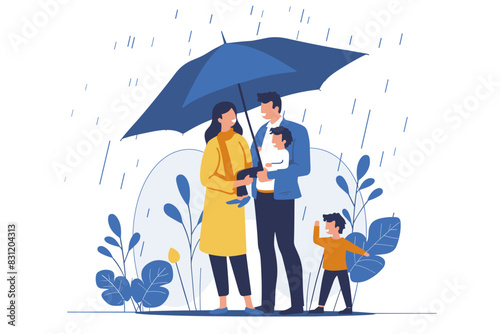 Family Protection with Life Insurance, Health Security Concept