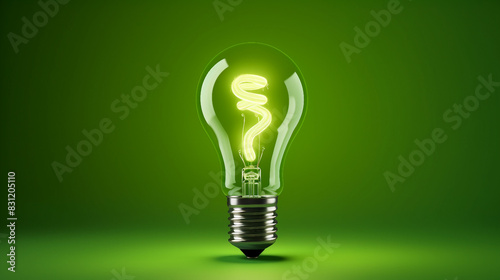 Eco-Friendly Light Bulb with CO2 Emissions Reduction Symbol on Green Background for Climate Change and Sustainable Development Concept