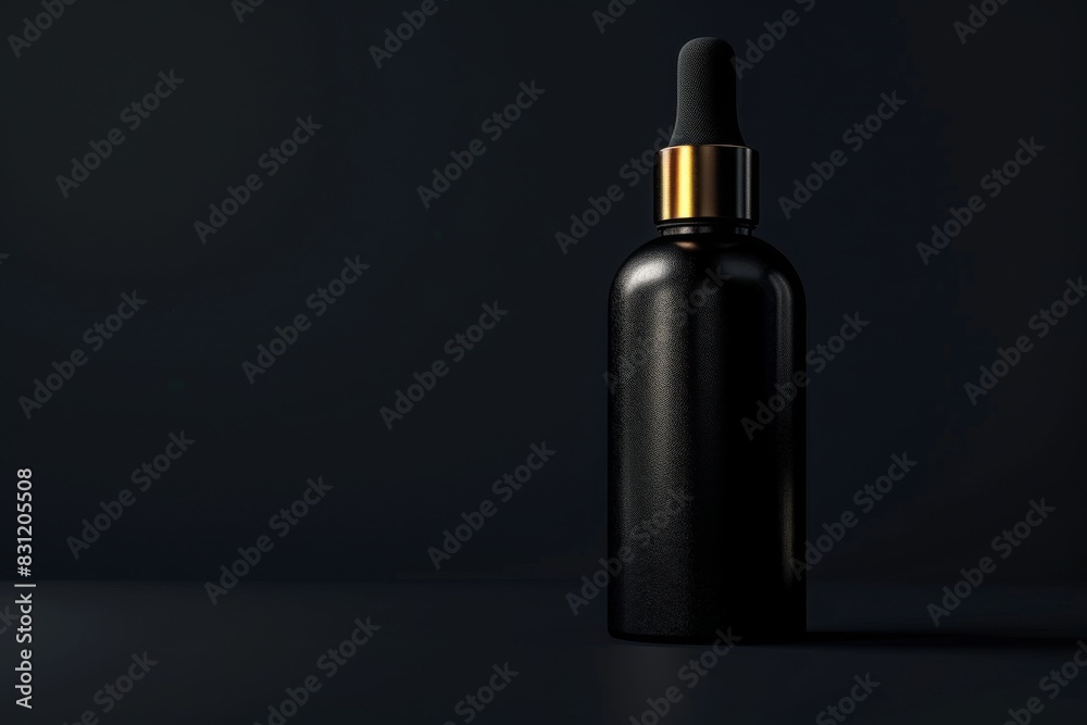 Cosmetic bottle mockup with isolated black background, generative ai Cosmetic bottle mockup with isolated black background, generative ai
