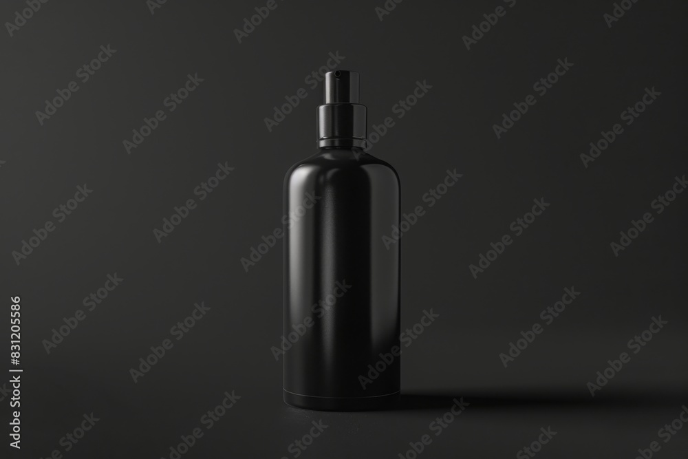 Cosmetic bottle mockup with isolated black background, generative ai Cosmetic bottle mockup with isolated black background, generative ai