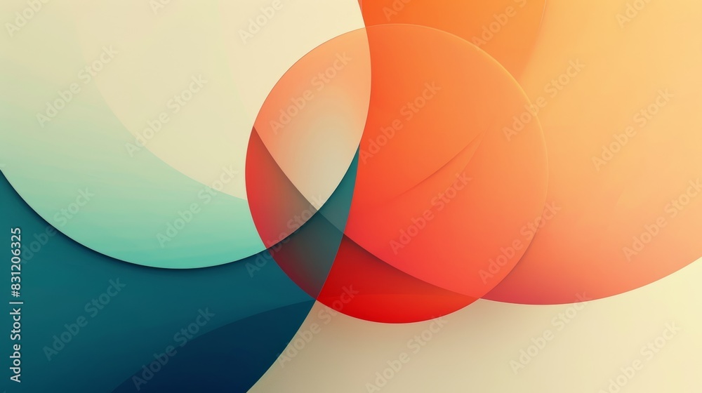 Abstract Background With Overlapping Circles In Blue, Red, And Orange Tones Abstract Background With Overlapping Circles In Blue, Red, And Orange Tones