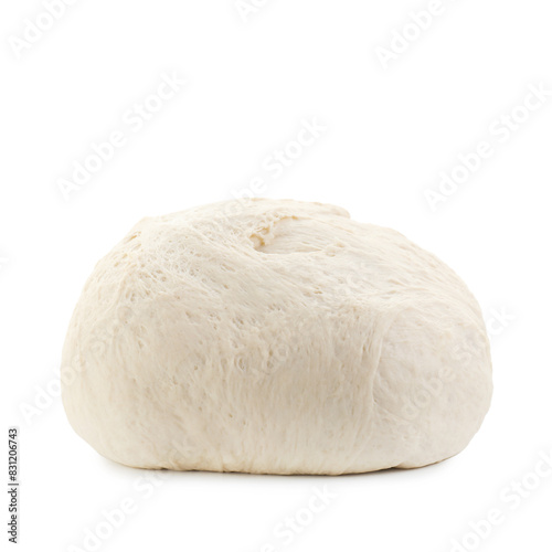 Fresh raw homemade dough isolated on white