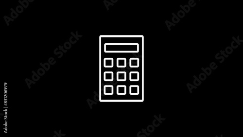  Animated of calculator icon. calculate concept 4k 