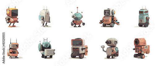 set icons toy robots