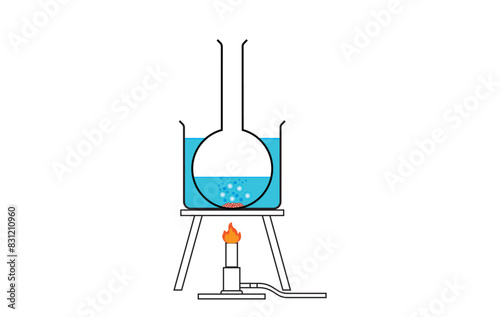 The boiling process diagram. Labeled physical substance separation process explanation scheme. Diagram of the sublimation of ammonium chloride.