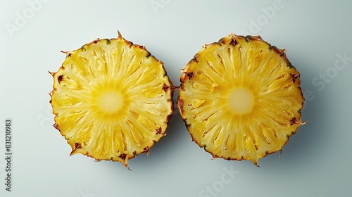 Fresh pineapple slices photo