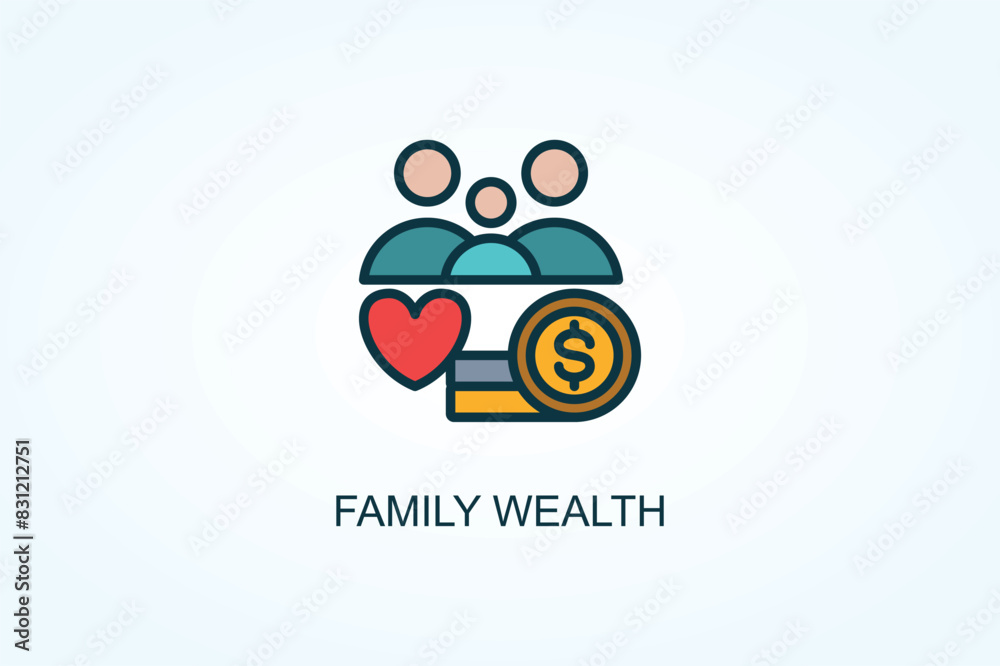 Family Wealth Vector  Or Logo Sign Symbol Illustration