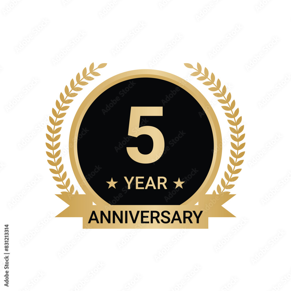 Fototapeta premium 5 Year Anniversary Vector, 5 Year Anniversary Logo