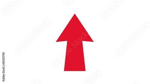 上向きに動く赤い矢印アイコン・ループアニメーション（白背景） photo