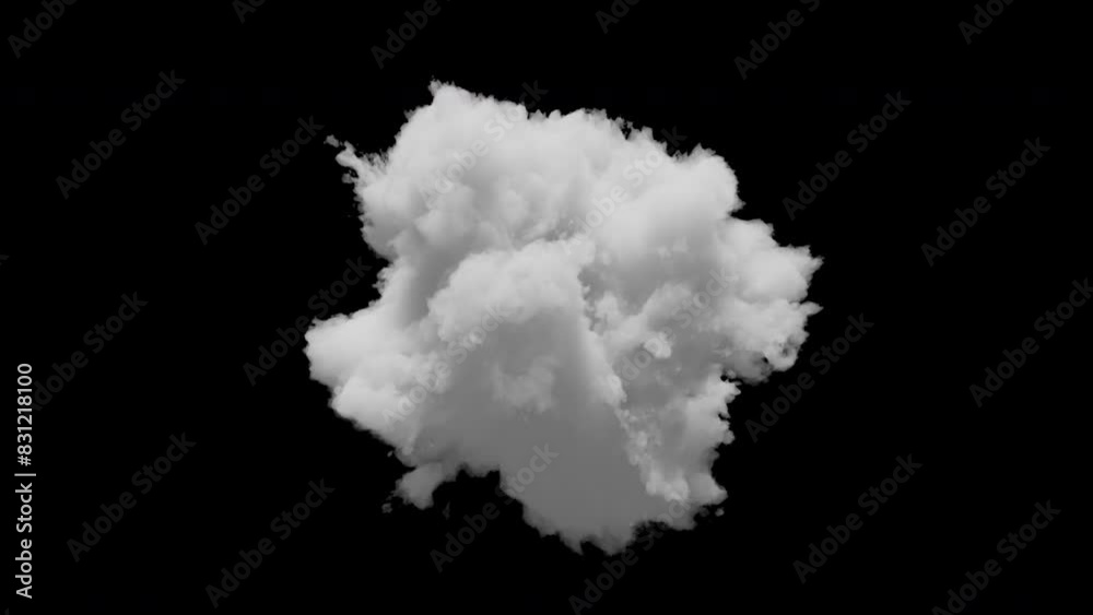 3D small cloud with alpha channel and looping animation. Slowly transforms in space 3D small cloud with alpha channel and looping animation. Slowly transforms in space