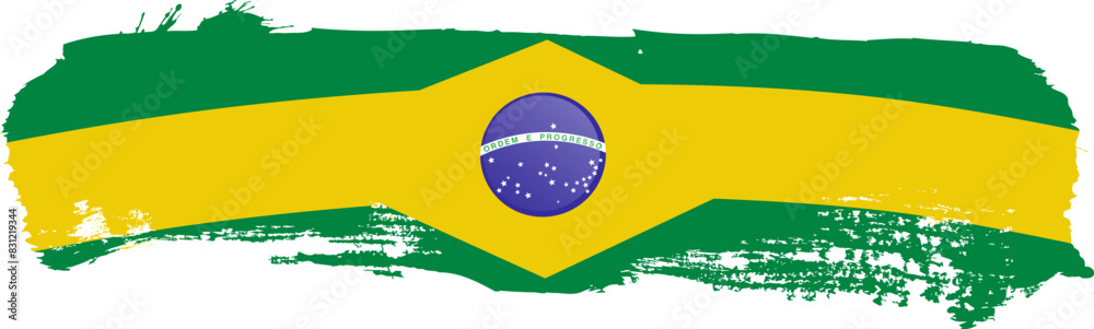 Fototapeta premium brush Brazil flag , vector illustration on a white background