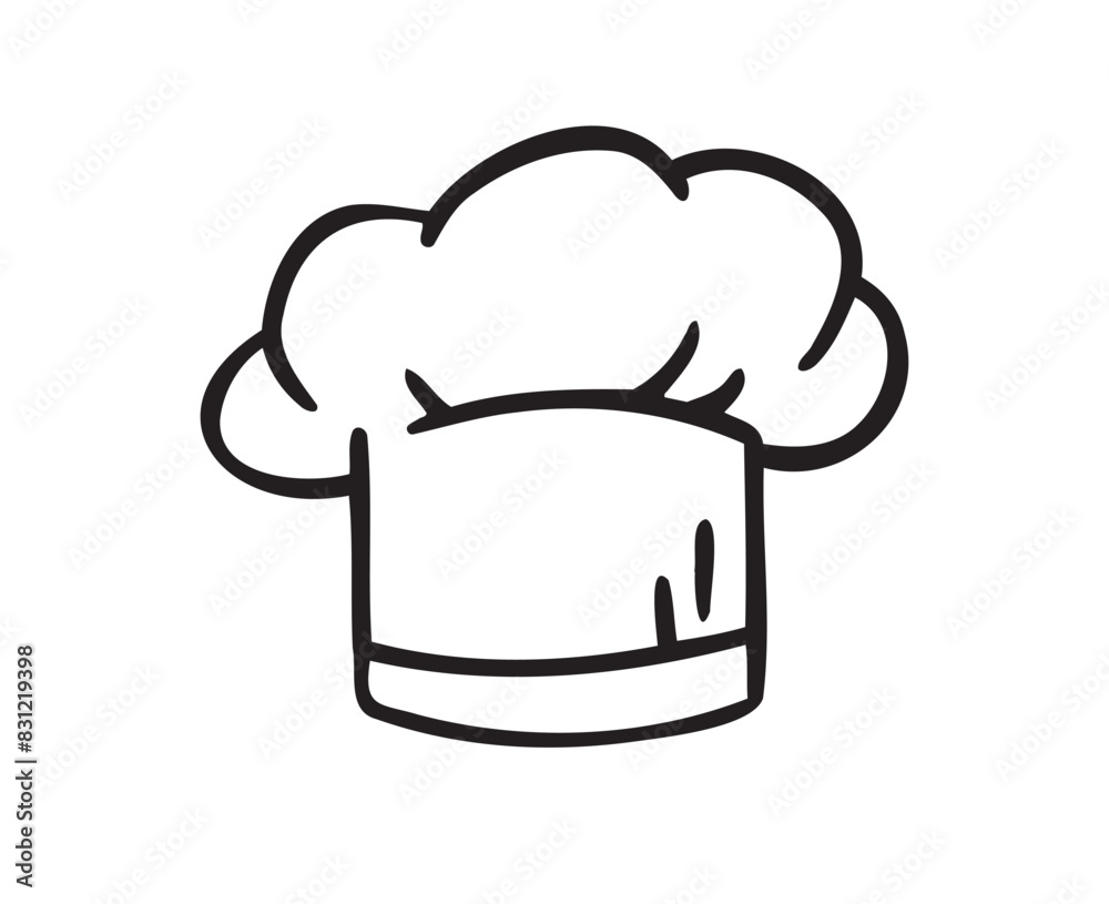 Uniform caps kitchen staff doodle outline vector style. Hand drawn classic chef toque baker hat. Uniform caps kitchen staff doodle outline vector style. Hand drawn classic chef toque baker hat.