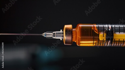 Vaccine vial dose flu shot drug needle syringe,medical concept vaccination hypodermic injection treatment disease care hospital prevention immunization illness
