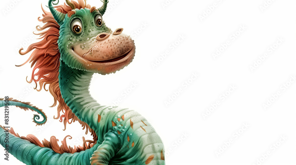 Fototapeta premium Sea monster concept, imagination fiction monster. White Background. AI Generative
