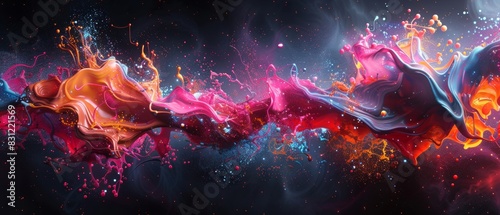 Various colors splashed together until a beautiful combination was created. photo