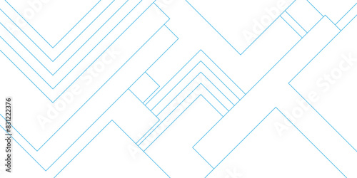 Abstract white Blue vector futuristic architecture with digital geometric with blueprint concept. Digital geometric connection blue lines with squares. 