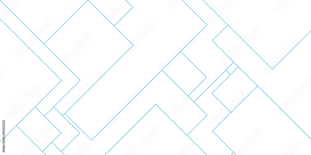 Abstract white Blue vector futuristic architecture with digital geometric with blueprint concept. Digital geometric connection blue lines with squares. Abstract white Blue vector futuristic architecture with digital geometric with blueprint concept. Digital geometric connection blue lines with squares.