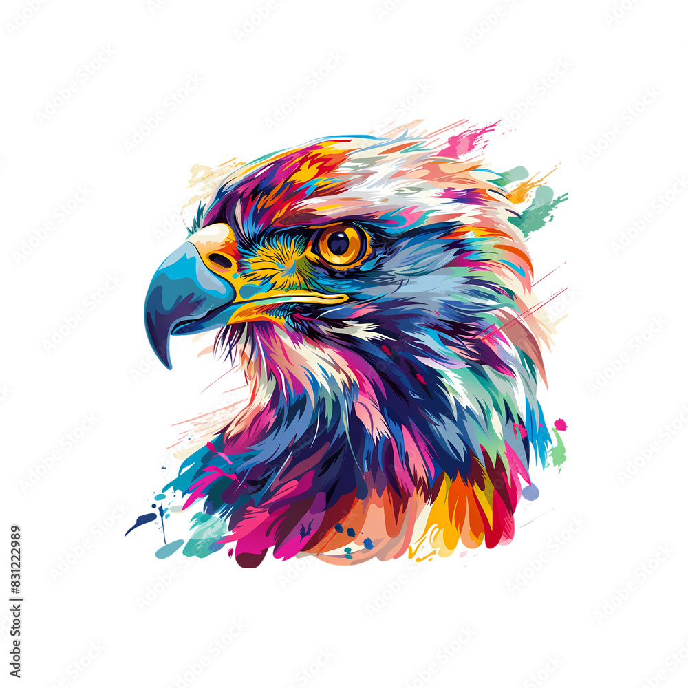 Obraz premium colorful head eagle simple logo