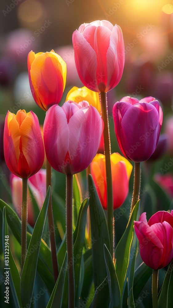 A bunch of flowers with pink and orange petals A bunch of flowers with pink and orange petals