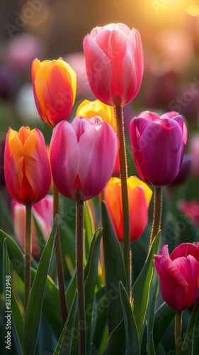 A bunch of flowers with pink and orange petals