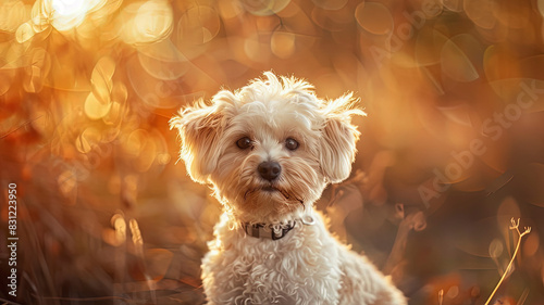 close up of a prretty dog in the park  beautiful dog in the grass  portrait of a dog