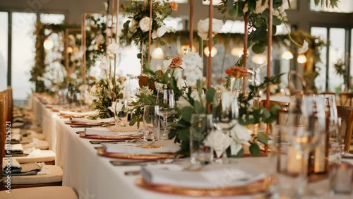 deceoration setting for beautiful event Decoration dinner set up at luxury background and luxury dinner set up for wedding celebration