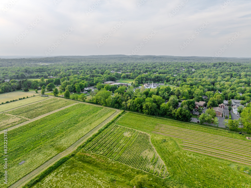 Open rural farmland from an aerial view