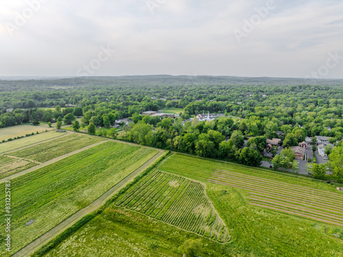 Open rural farmland from an aerial view