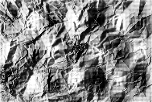 Halftone crumpled paper texture with a transparent background