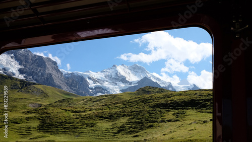 Alps view from the train window