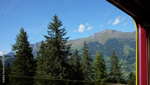 Alps view from the train window