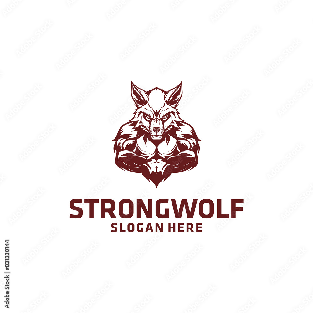 Muscle wolf logo vector illustration Muscle wolf logo vector illustration
