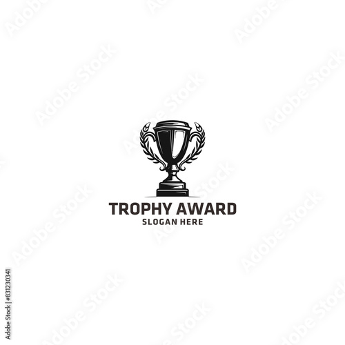 Trophy icon logo vector illustration