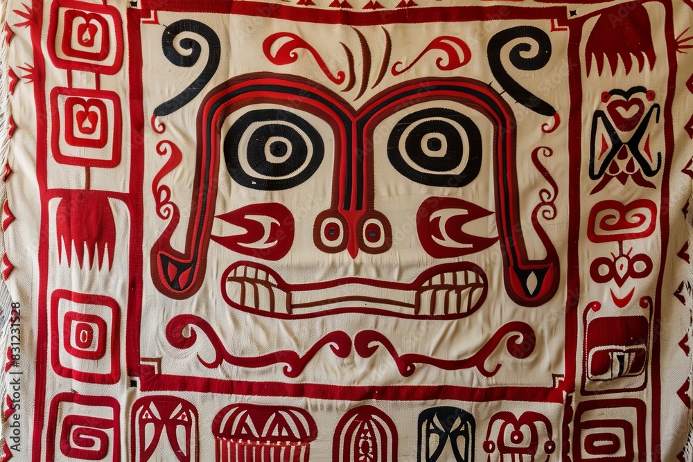 Obraz premium Heritage Unveiled Vibrant Panama Mola Tapestry