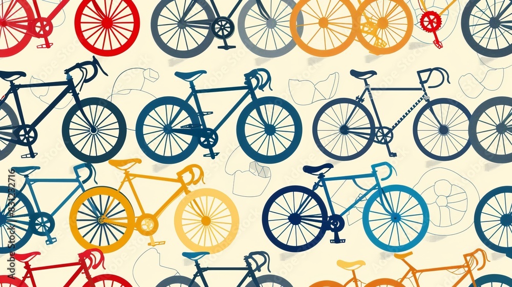 Fototapeta premium bicycle vector pattern