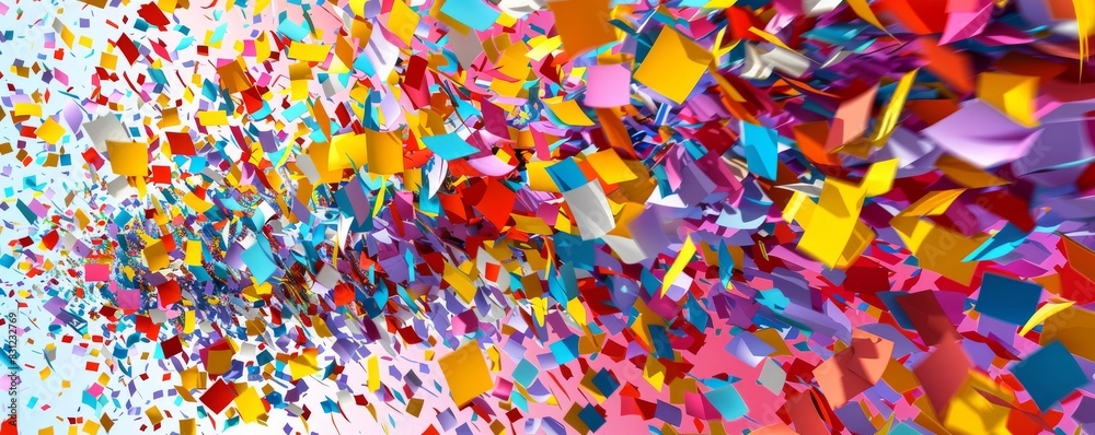 Fototapeta premium Colorful abstract explosion of shapes