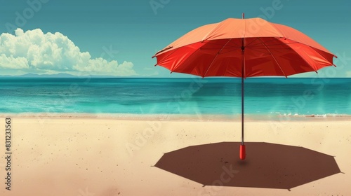 Wallpaper Mural Peaceful Respite Under a Vibrant Beach Umbrella A depicting a colorful beach umbrella casting a cool shadow providing a tranquil escape from the heat and offering a serene moment of relaxation by the Torontodigital.ca