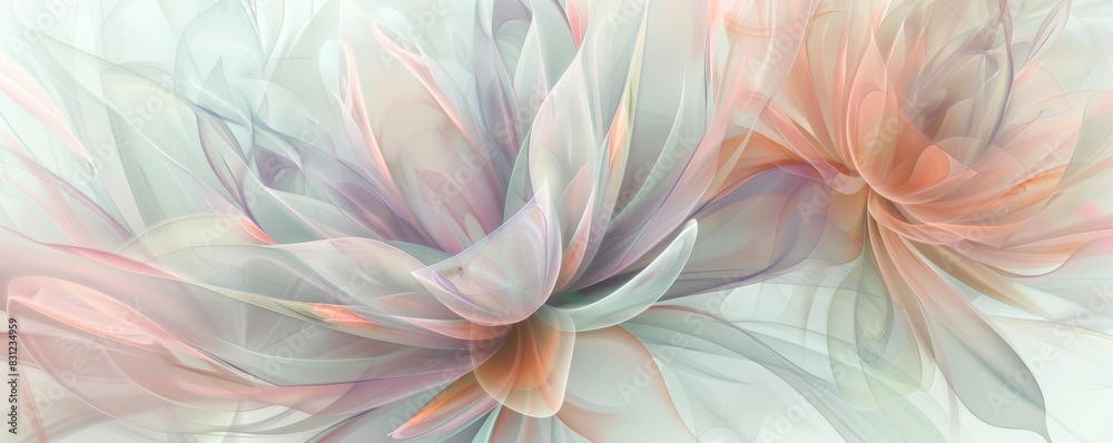 Elegant, soft-hued abstract floral design perfect for serene backgrounds and wallpapers Elegant, soft-hued abstract floral design perfect for serene backgrounds and wallpapers