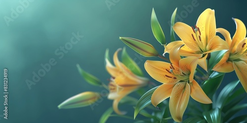 natural background A beautiful bouquet of yellow linly - 1