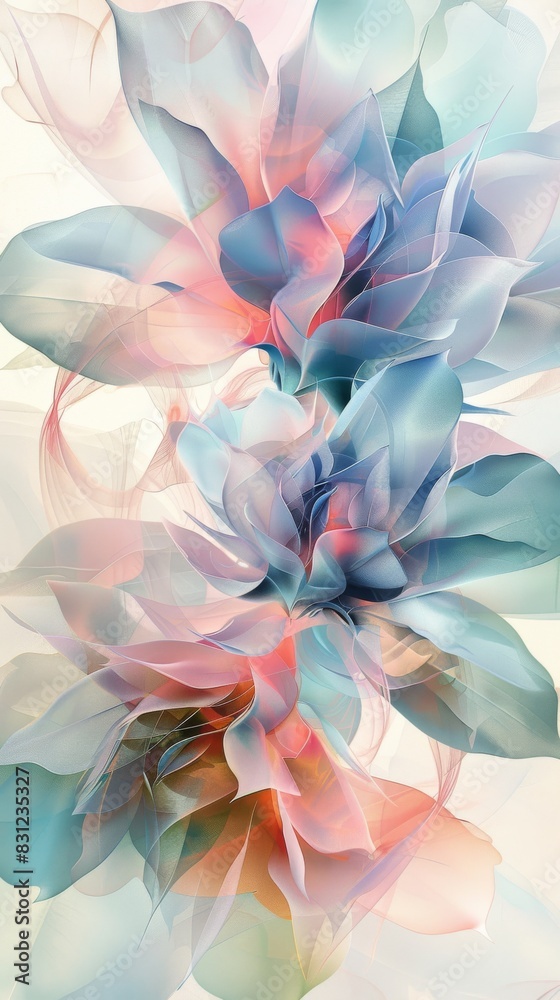 Abstract floral design with pastel tones